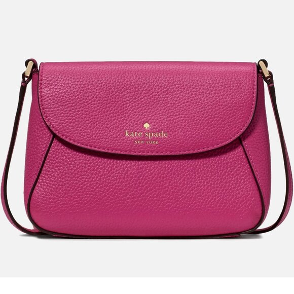 New Kate Spade Monica Small Flap Crossbody bag Pebble Leather Nouveau Rose - Picture 1 of 4